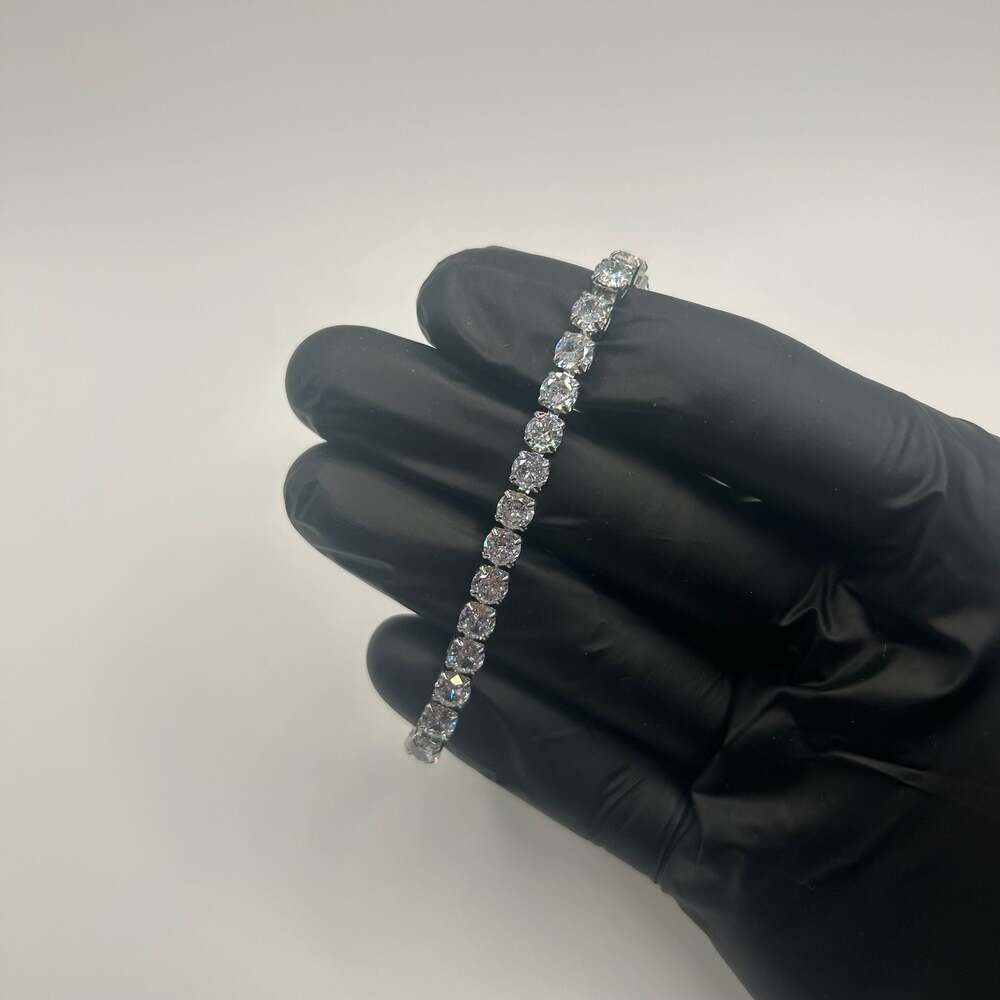 5mm Moissanite Adjustable Tennis Bracelet Womens No Pass Waterproof Iced Out